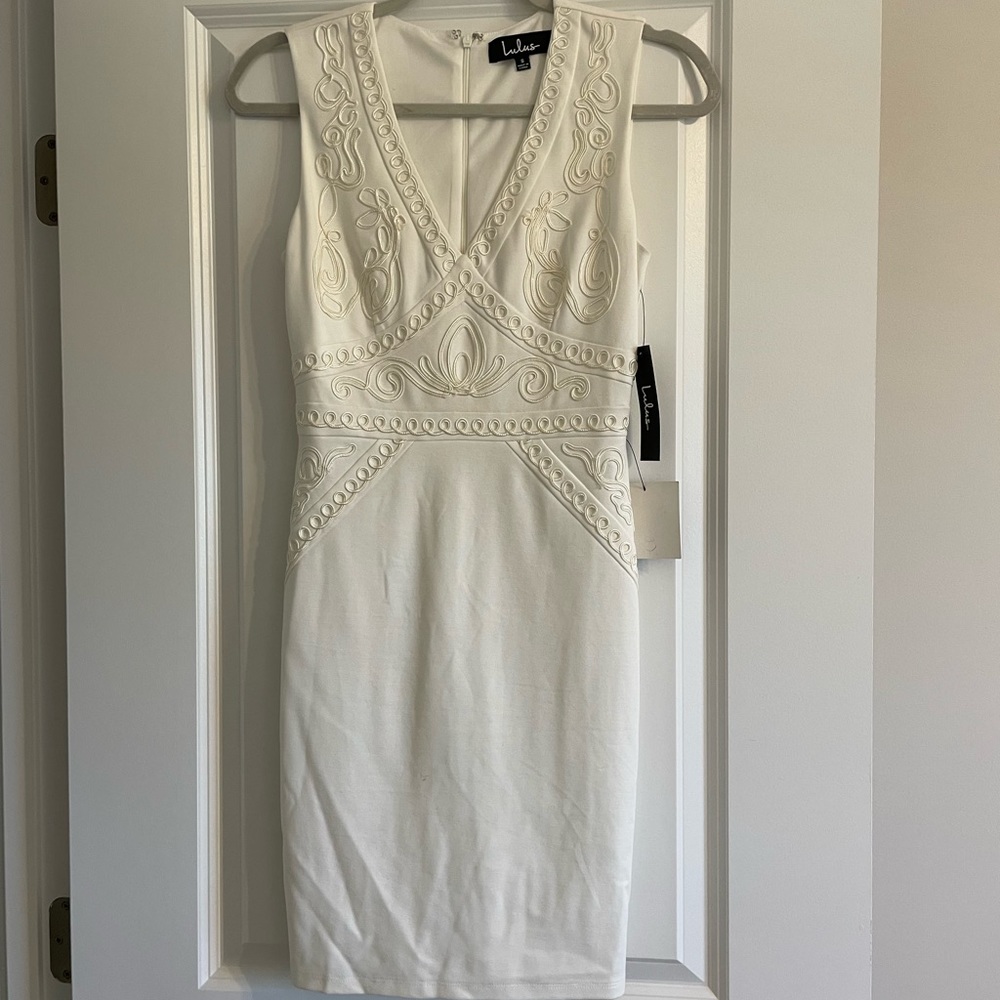 White embroidered Lulus dress
